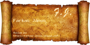 Farkas János névjegykártya