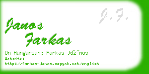 janos farkas business card